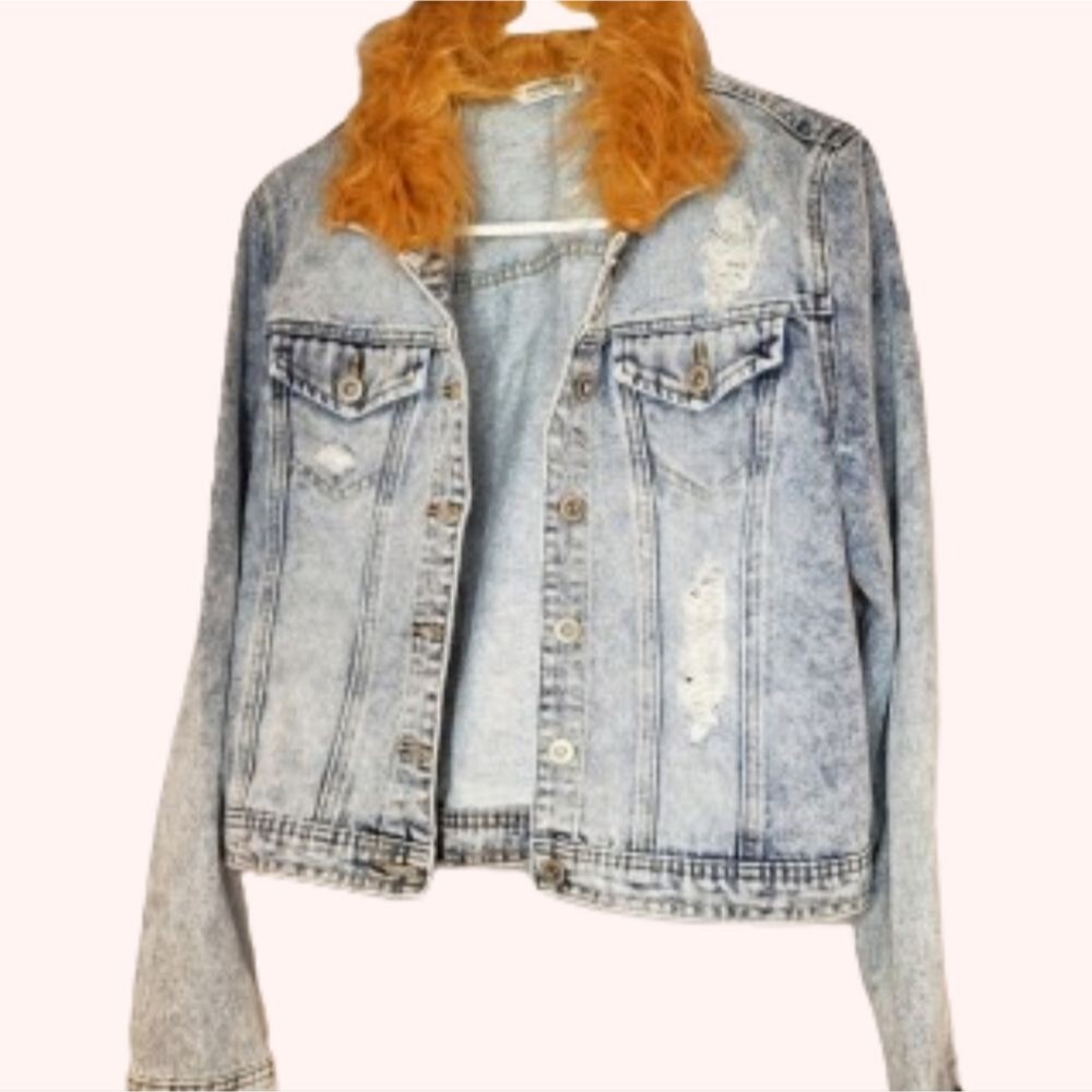 Highway Denim Distressed Jacket, Women's large